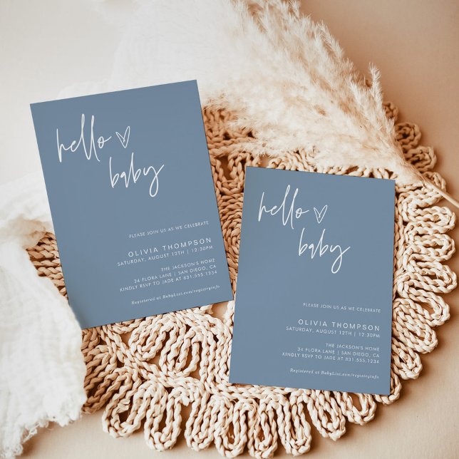 Baby shower Blue Boy | Invitation Blue Boy moderne (Créateur téléchargé)