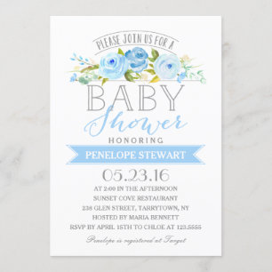 Baby Shower Blue Einladung der Babydusche