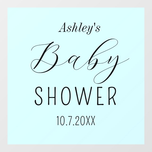 Baby Shower Blue Fensteraufkleber (Blatt)