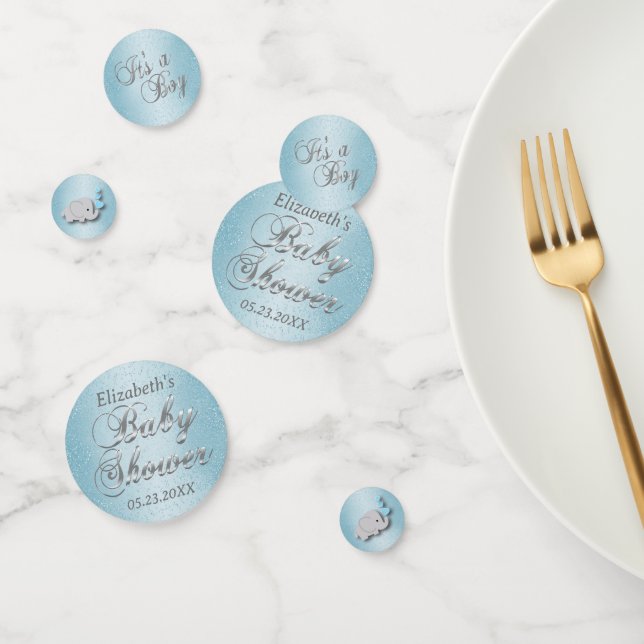 Baby Shower Blue Glitzer - Personalize Konfetti (Gruppe)