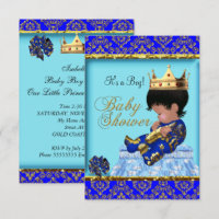 Baby Shower Blue Gold Boy Prince