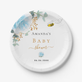 Baby Shower Blue Hummel Blumenjungen Pappteller