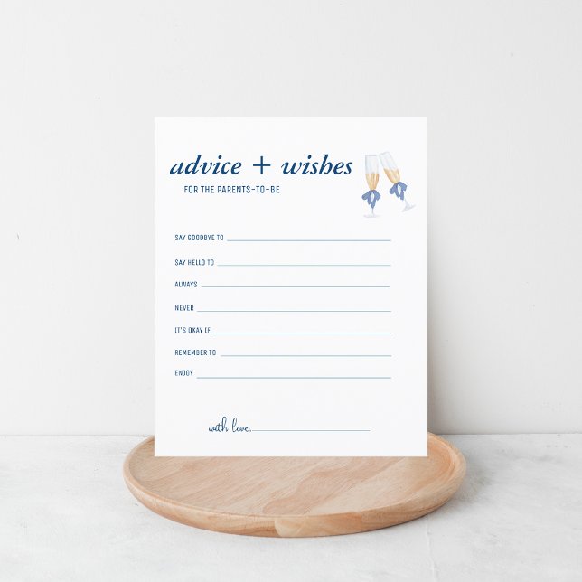 Baby shower Blue Jean | Nouvelle carte de conseil  (Créateur téléchargé)