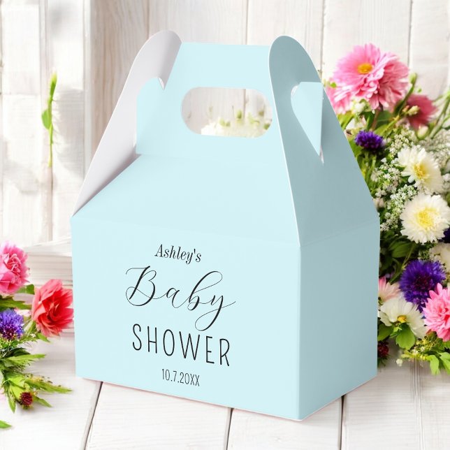 Baby Shower Blue Minimalistisch Boy Geschenkschachtel (Von Creator hochgeladen)