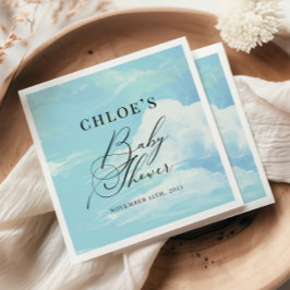 Baby Shower Blue Sky Clouds Serviette
