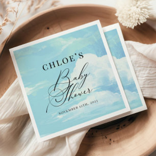 Baby Shower Blue Sky Clouds Serviette