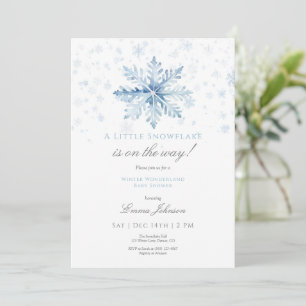Baby shower Blue Snowflake Invitation