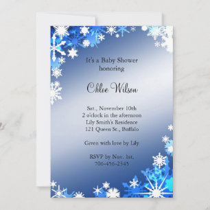 Baby shower Blue Snowflakes Invitation
