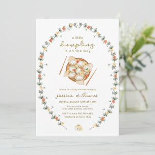 Baby Shower Blumenkranz Bao-Dümpelchen  Einladung