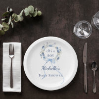 Baby-Shower-Blumenkranz für Jungen in Blau