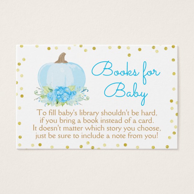 Baby shower Boho Blue Citrouille Apportez une cart (Devant)