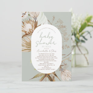 Baby shower Boho Botanical Sage par invitation pos