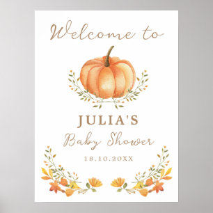 Baby shower Boho Citrouille Fall Foliage Affiche d