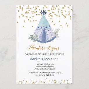 Baby shower Boho Teepee Invitation
