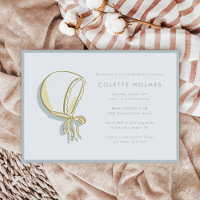 Baby shower Bonnet bébé Invitation horizontale