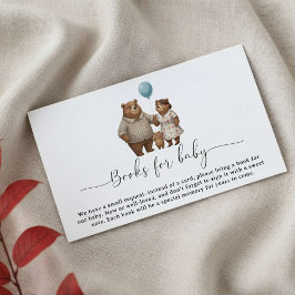 Baby Shower Book Request for Boy Blue Balloon Begleitkarte