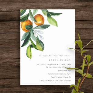 Baby shower Botanique Orange Citrus Invitation