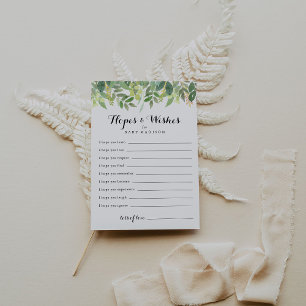 Baby shower botanique verdoyant Carte d'Espoirs et