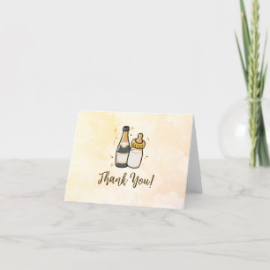 Baby shower Bouteilles Poppin Carte de remerciemen