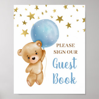 Baby Shower Boy Bear Gästebuch