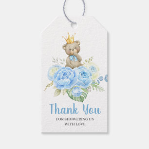 Baby Shower Boy Blue Bear Geschenkanhänger