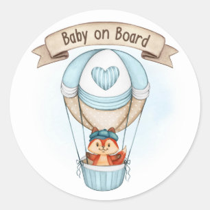 Baby Shower Boy Blue Runder Aufkleber