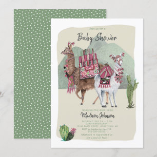 Baby Shower Boy   Llamas & Cactus   Aufforderungen Einladung