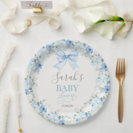 Baby Shower Boy mit Bogen Pappteller