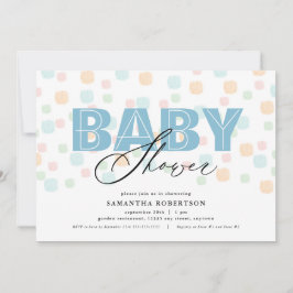 Baby Shower Boy Pastel Dots Einladung