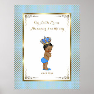 Baby Shower Boy, weiß blau, elegant,32x41 300pp. Poster