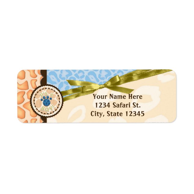 Baby Shower Boys Blue Safari Thema Einladung (Vorne)