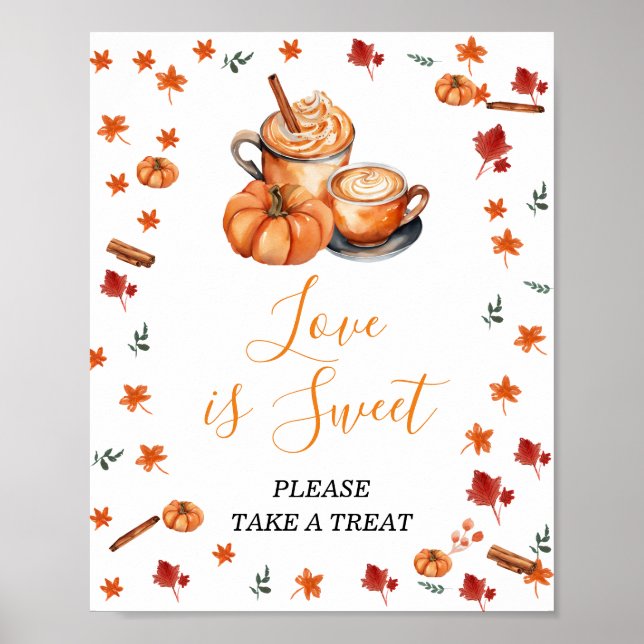 Baby Shower Brewing Pumpkin Gewürz Liebe ist süß Poster (Vorne)