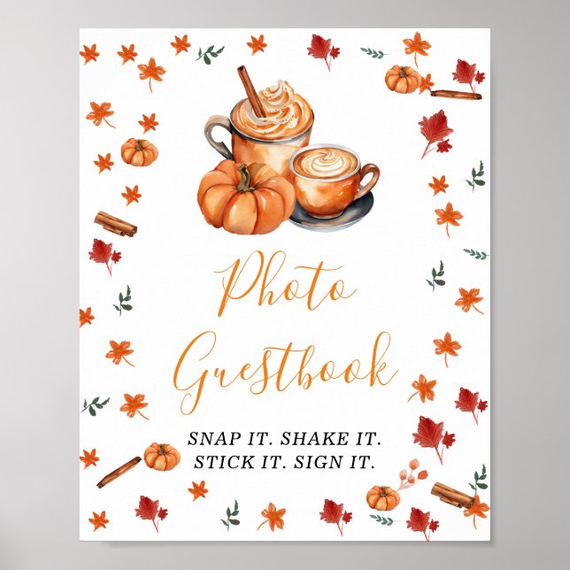 Baby Shower Brewing Pumpkin Spice Foto Gästebuch (Vorne)