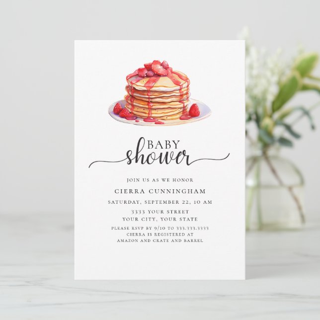 Baby shower Brunch Pancake Invitation (Debout devant)