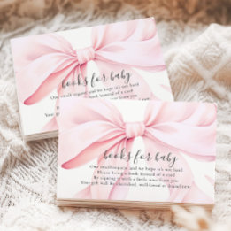 Baby-Shower-Bücher für Baby-Beilegerkarte mit rosa Begleitkarte