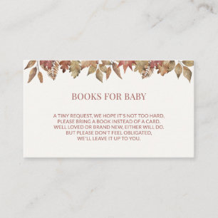 Baby Shower Bücher für Baby Herbstlaub Begleitkarte