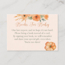 Baby Shower Bücher für Baby mit Herbstblumen in Or