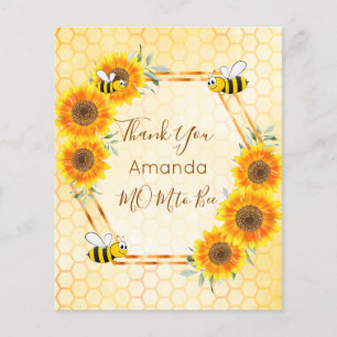BABY SHOWER BUDGET  tournesol bebe Carte de remerc