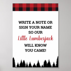 Baby shower Buffalo Plaid Livre d'or Signal Imprim
