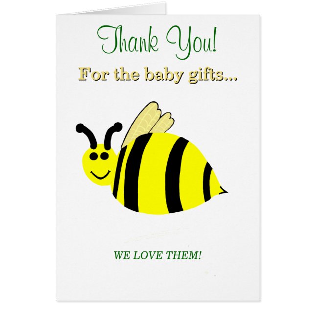 Baby Shower Bumble Bee Thank You (Vorne)
