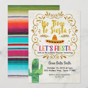 Baby shower Cactus Invitation Gold
