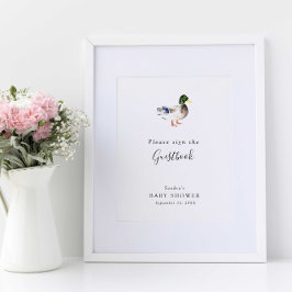 Baby shower canard élégant livre d'or signe minima
