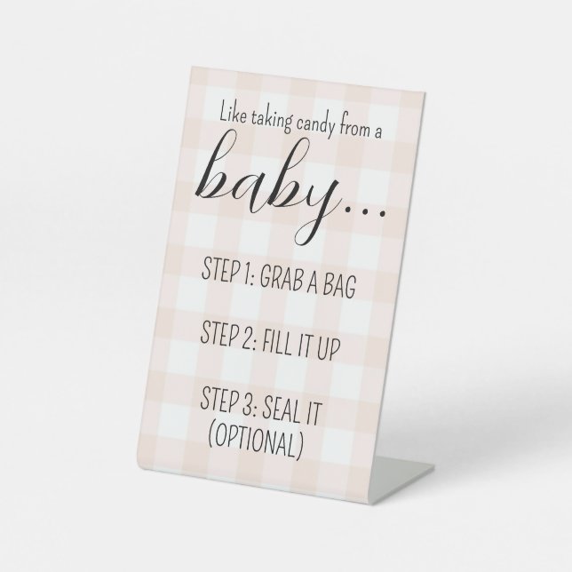 Baby Shower Candy Bar Sign Sockelschild (Vorderseite)
