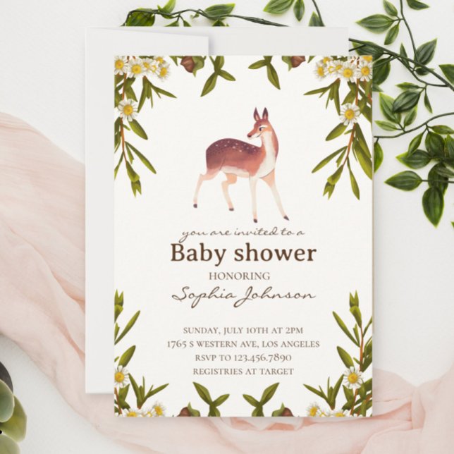 Baby Shower Card, Woodland Baby Shower Card, Gende Einladung (Von Creator hochgeladen)