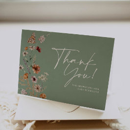 Baby shower Carte de remerciements Automne Sage Ve