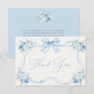 Baby shower Carte de remerciements garçon avec arc