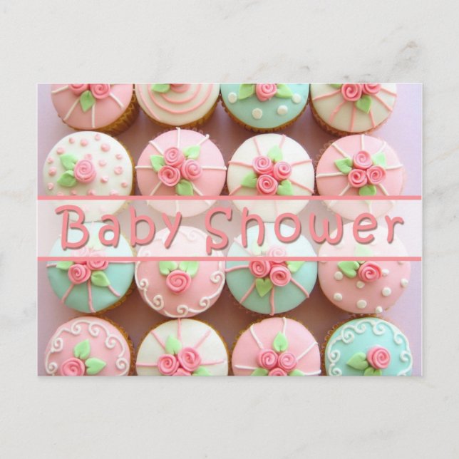 Baby shower - Carte postale Cupcakes (Devant)