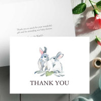 Baby shower Cartes de remerciements Bunnies de boi