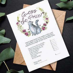 Baby Shower Cat Thema Ratet das Preisspiel Einladung