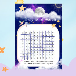 Baby Shower Celestial Dreams Word Search Game Einladung